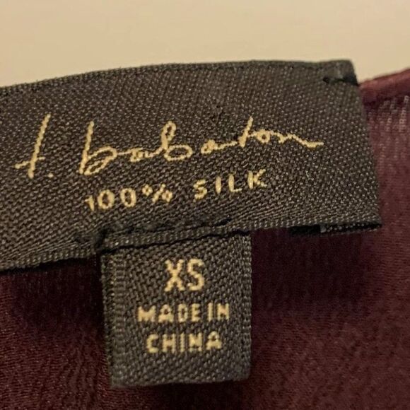 T.Babaton sleeveless top, 100% silk, elasticized waist, deep V, Sz XS - Picture 3 of 16